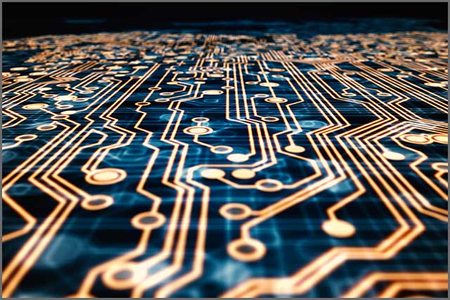 Golden circuit board futuristic server code processing.jpg