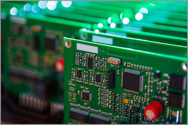 A close image of RoHS-compliant boards