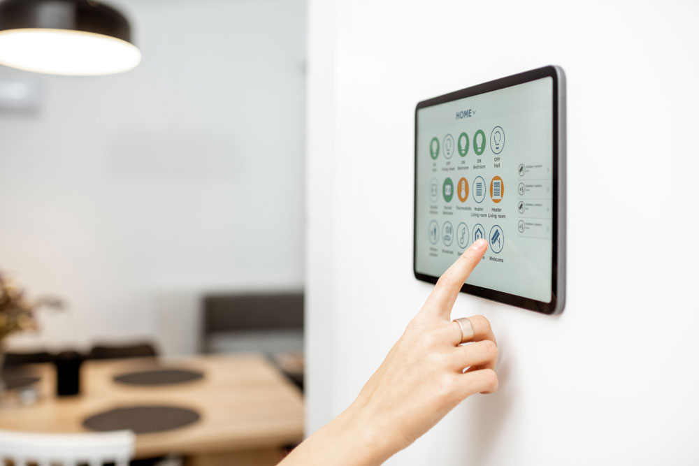A smart device’s display contains an array of touch switches