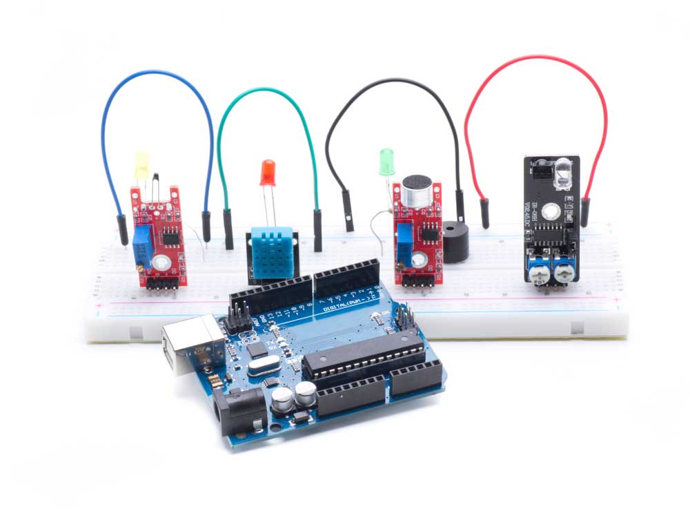 Arduino microcontroller with shields and modules