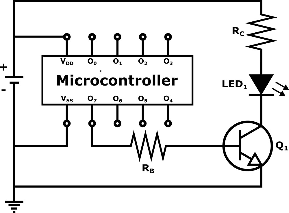 LED controller with a transistor