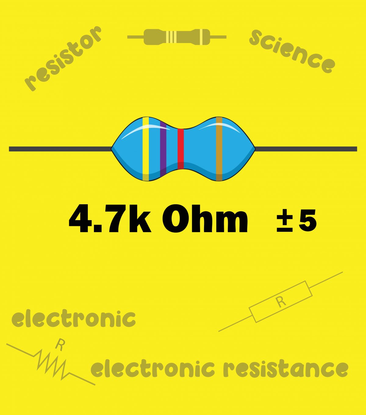4.7K 欧姆的电阻颜色代码 