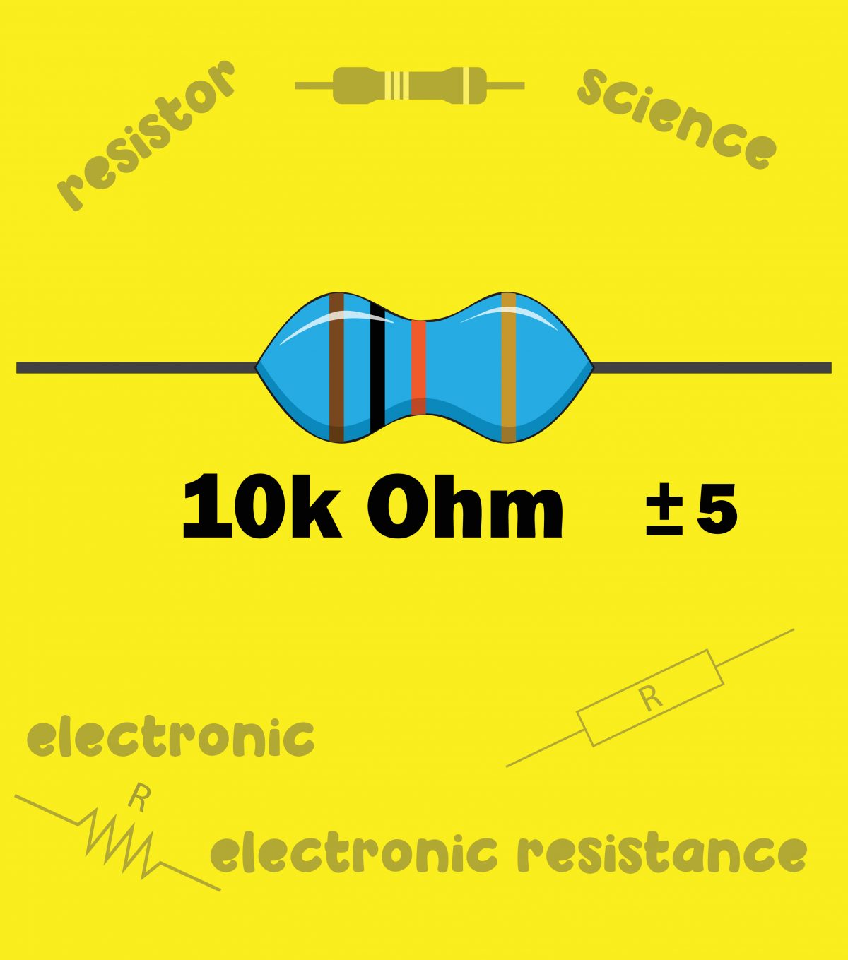 Resistor color code for 10K Ohm