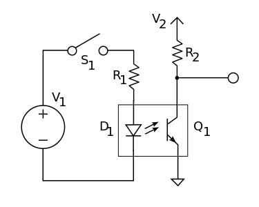 Phototransistor optocoupler circuit diagram   