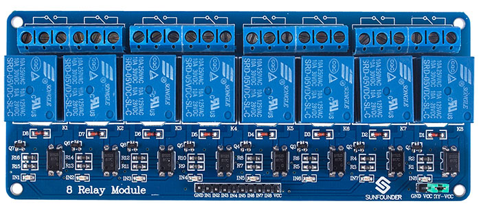 An 8 channel relay module