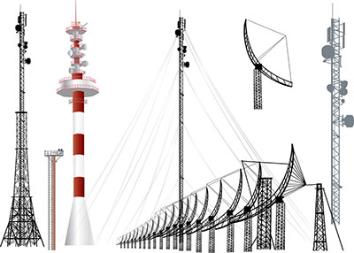 a picture showing different types of antennas