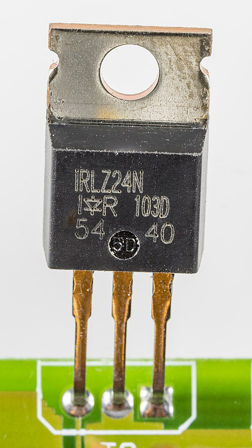 Image showing a MOSFET integrated on a circuit.