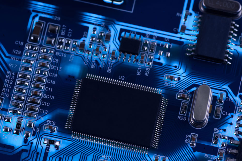 
Macro photo of a printed circuit board
