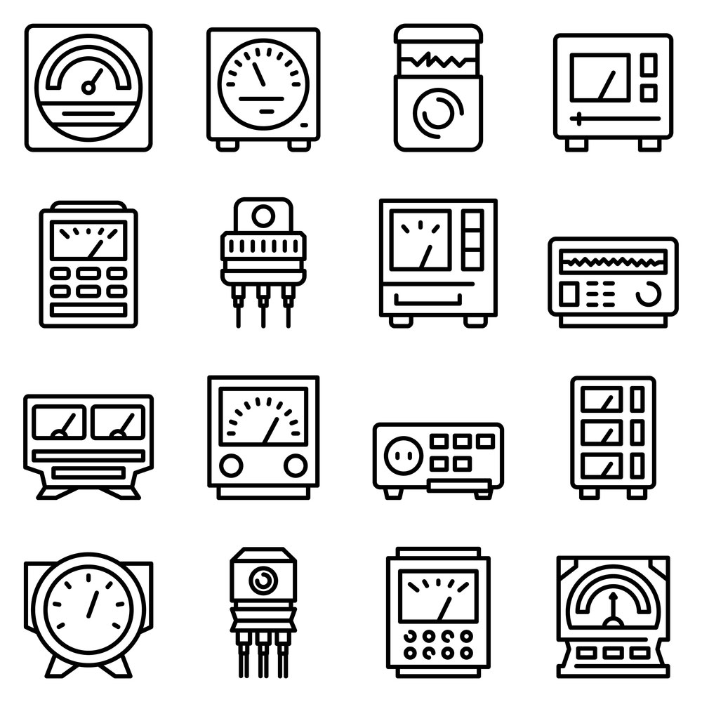 image of voltage regulator icon sets