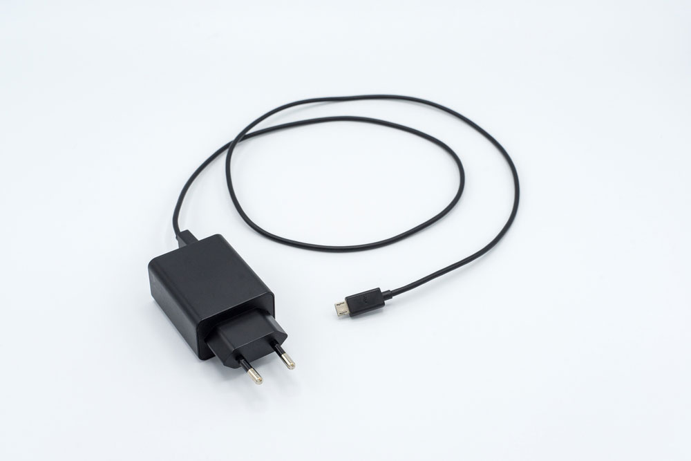 Black mobile phone charger