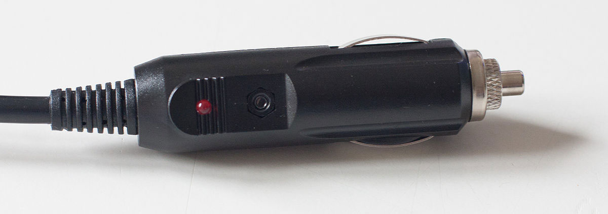 A car cigarette lighter can activate the LED floodlight. 