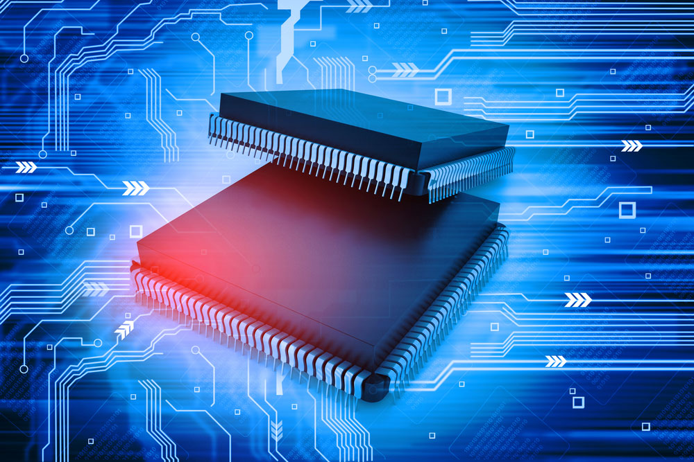 an electronic integrated circuit chip