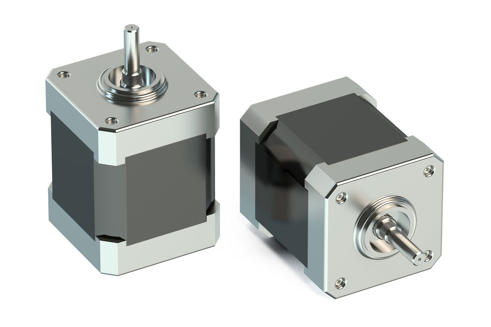 isolated stepper motors on white background
