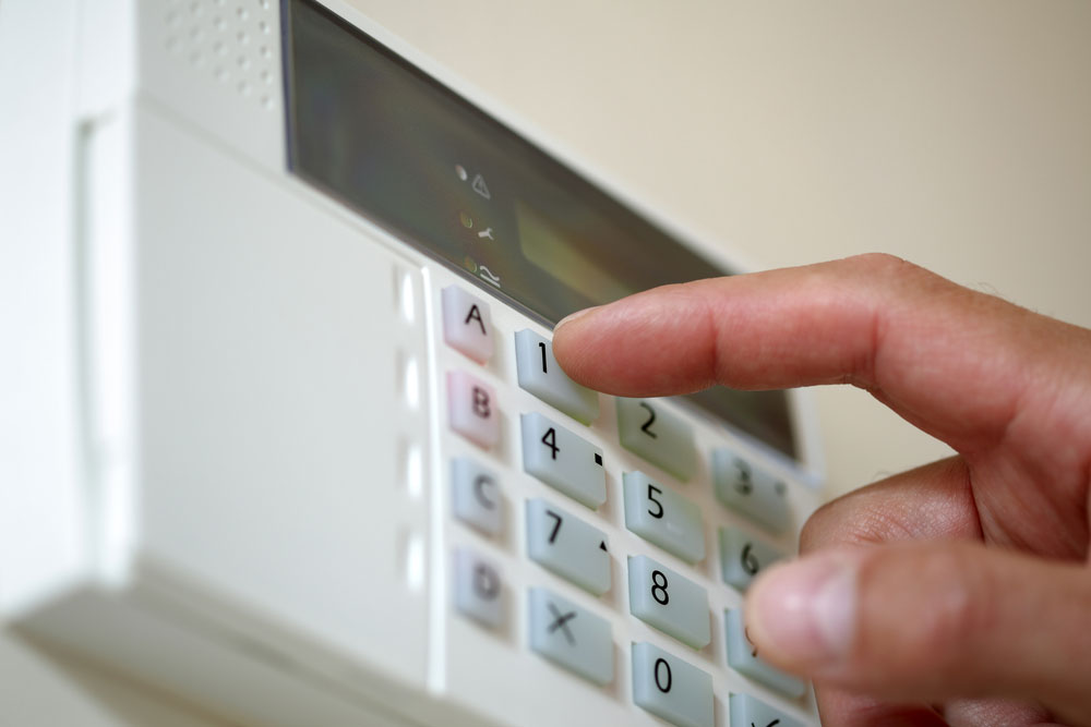 Installed home security system with passcode
