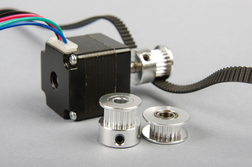 stepper motor used in 3D printers and pulleys