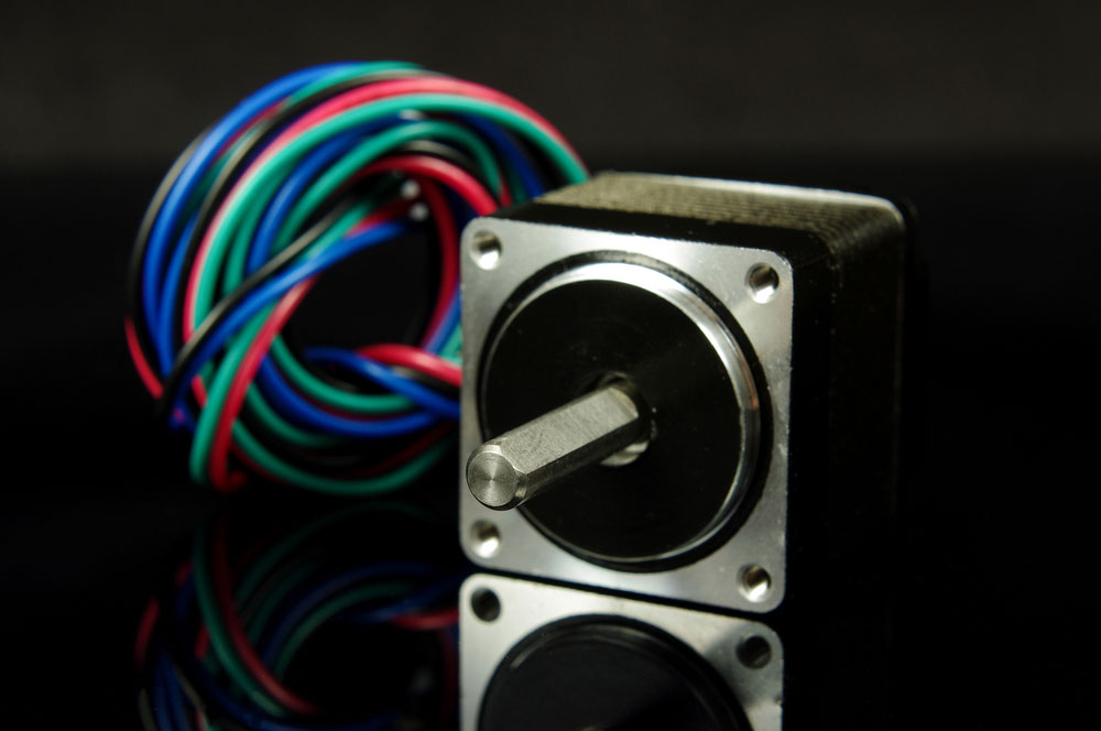 an isolated stepper motor with wires