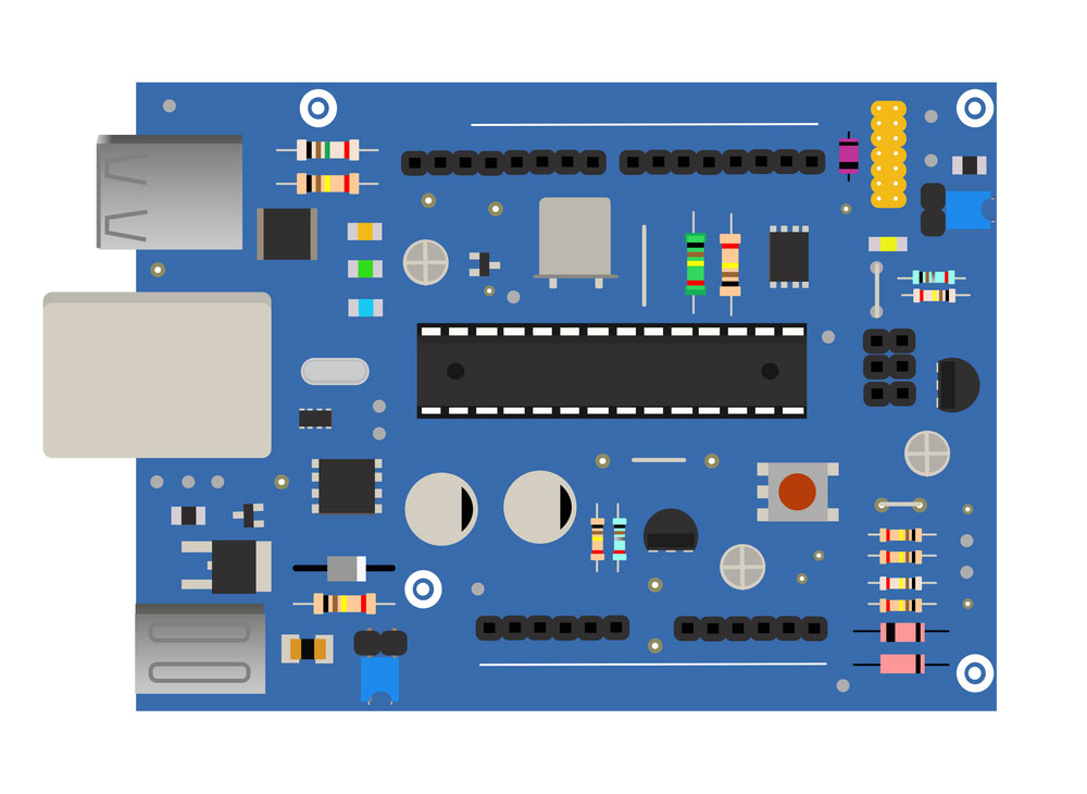 3D illustration of Arduino board