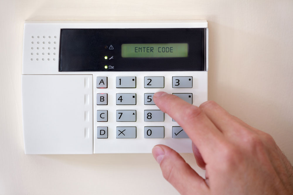 A home security alarm system