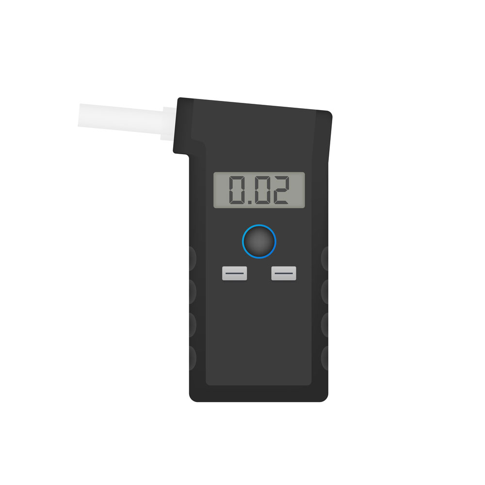 A handheld breath alcohol tester