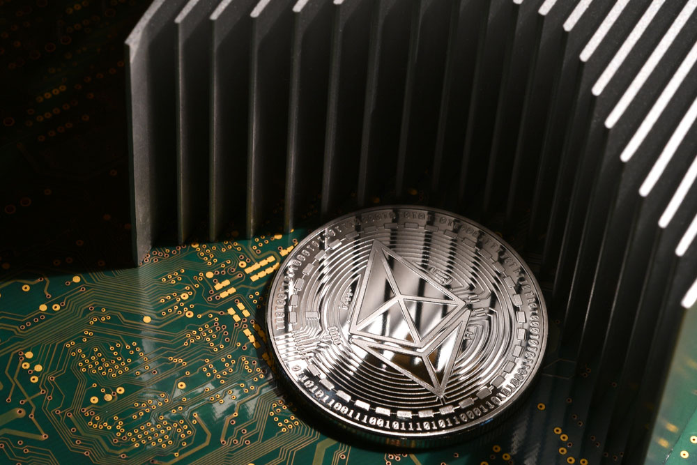a close-up of an overprinted PCB with an aluminum heat sink
