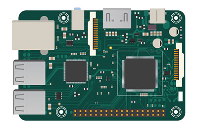 A microcontroller board with extensions for peripherals