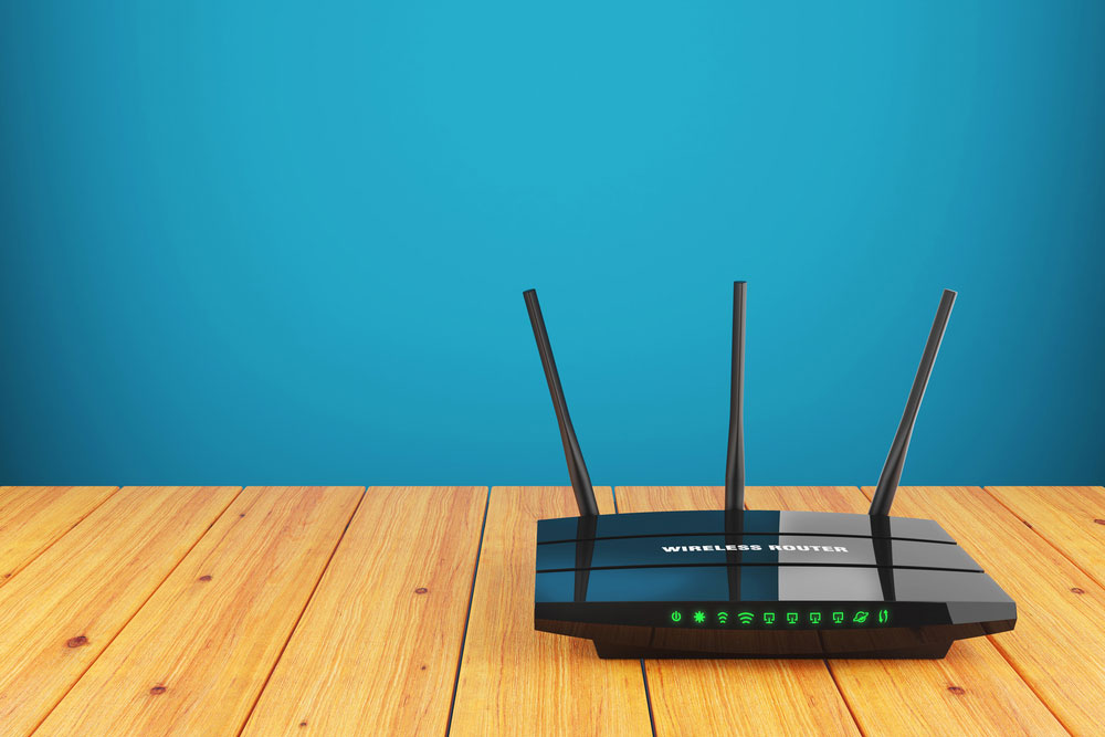 A Wireless Router on a wooden table