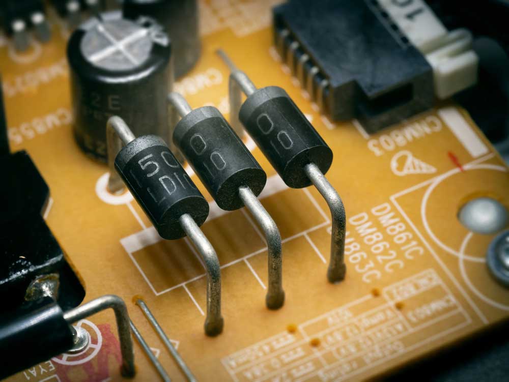 Diodes in a circuit board