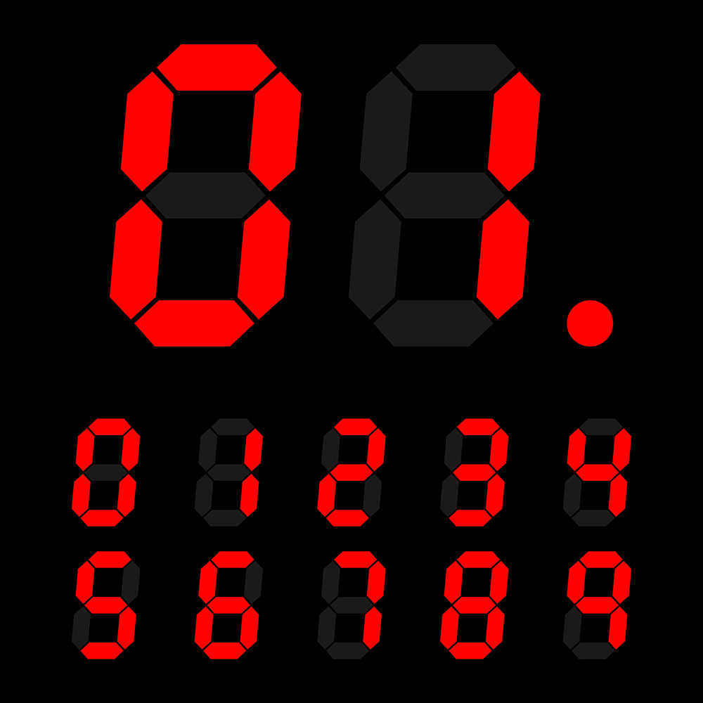 A Red Numerical 7-segment display