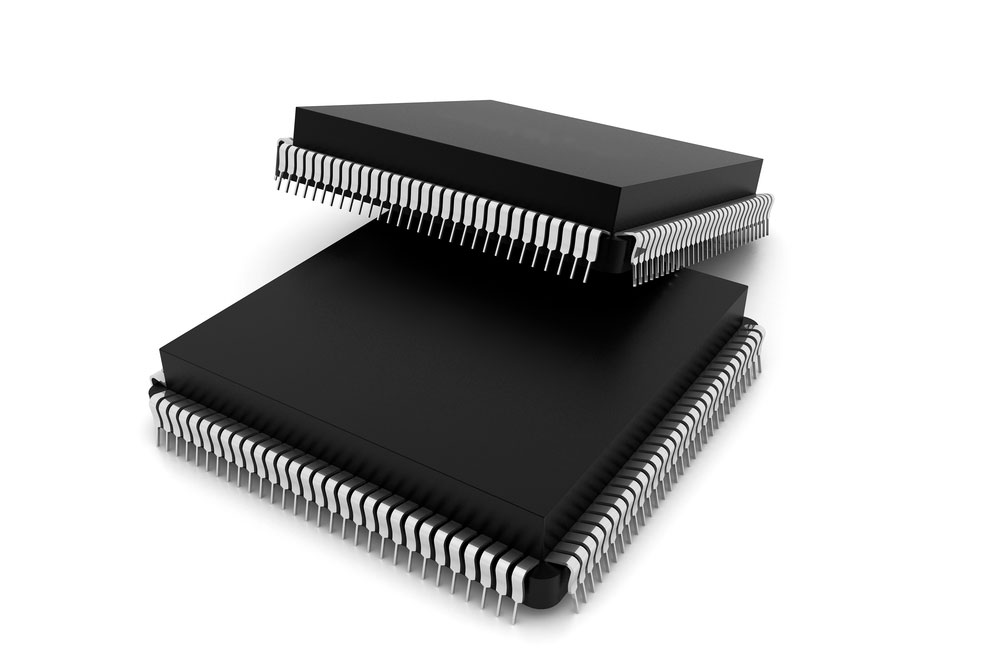 A stack of two IC packages 