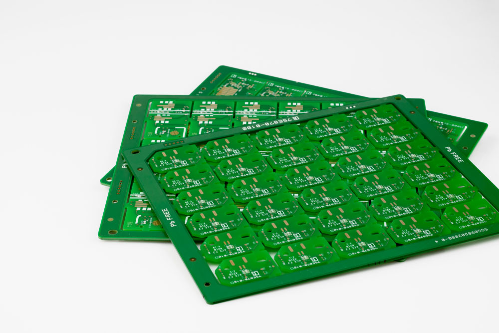 Multiplied Circuit Boards on a white background