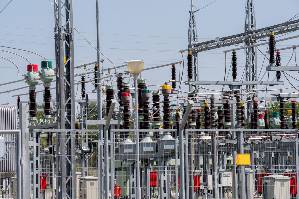 An AC substation power grid