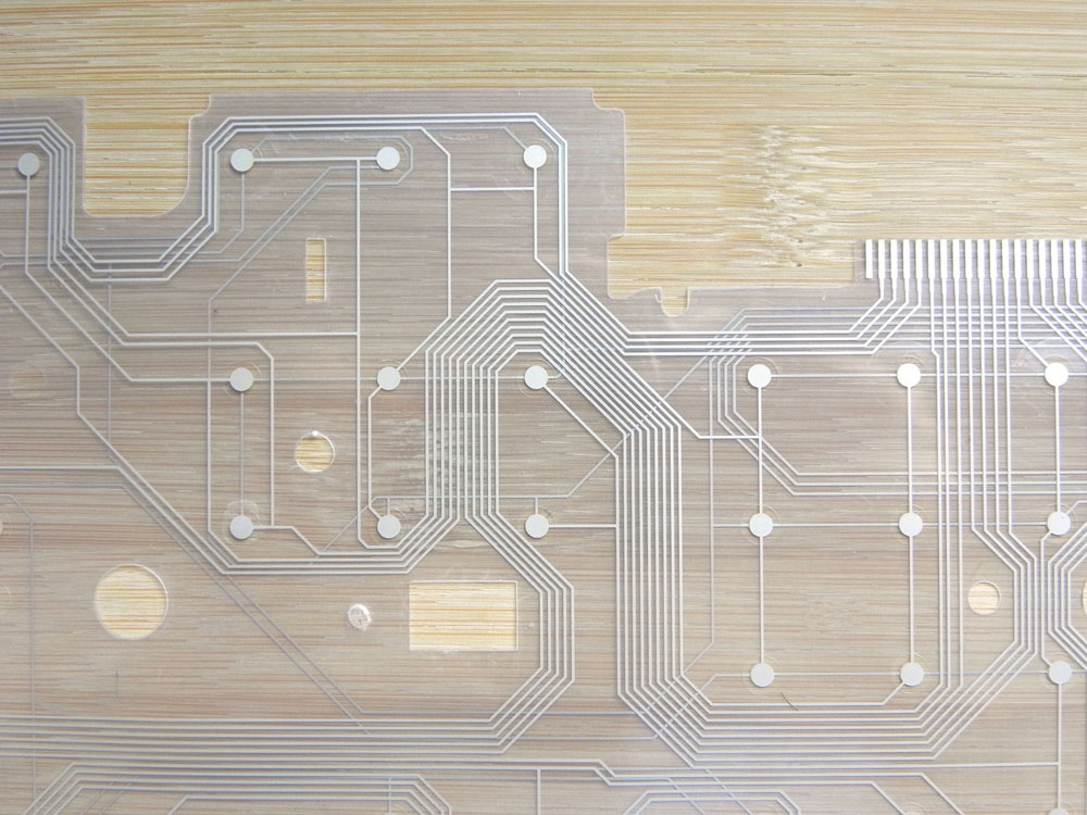Transparent PCB on a table
