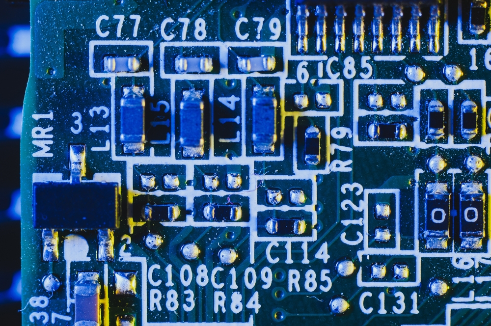 Single-Sided And Double-Sided PCB: Close-up of a PCB. 